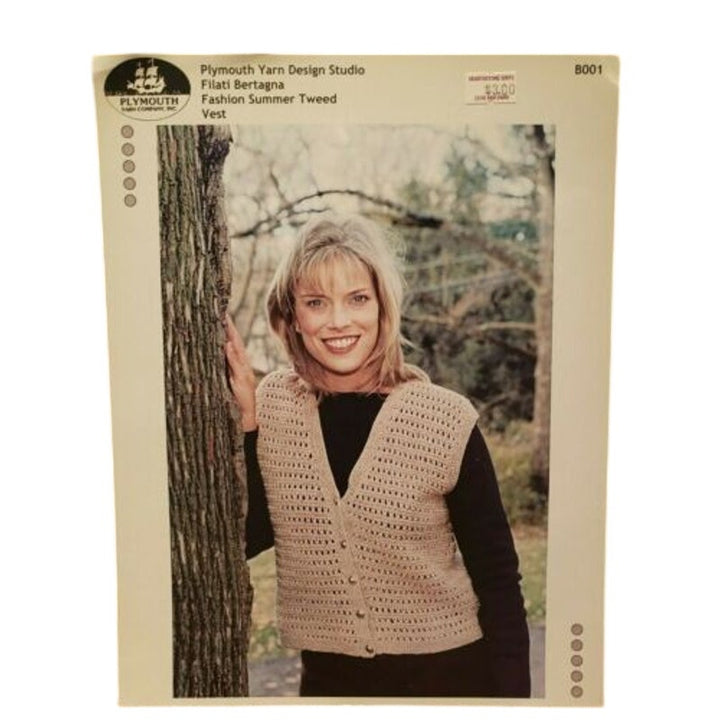 New Plymouth B001 Filati Bertagna Fashion Summer Tweed Vest Knitting Pattern