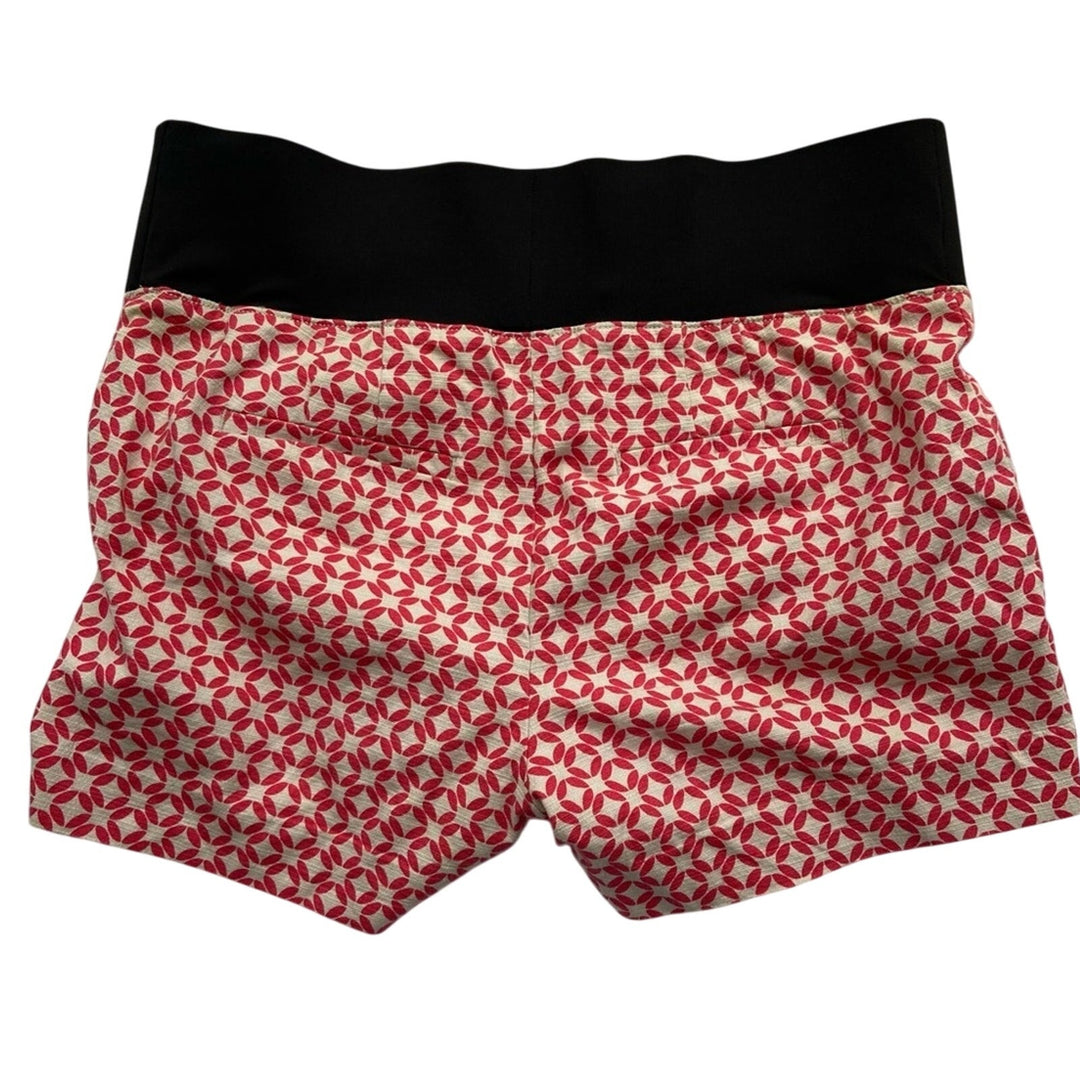 New Loft Womens Size 4M Elastic Waist Geometric Star Pattern Faux Pocket Shorts
