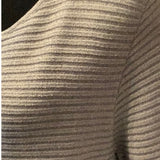 Alfani Small Rayon Blend Silver Metallic Long Sleeve Ribbed Scoop Neck Sweater