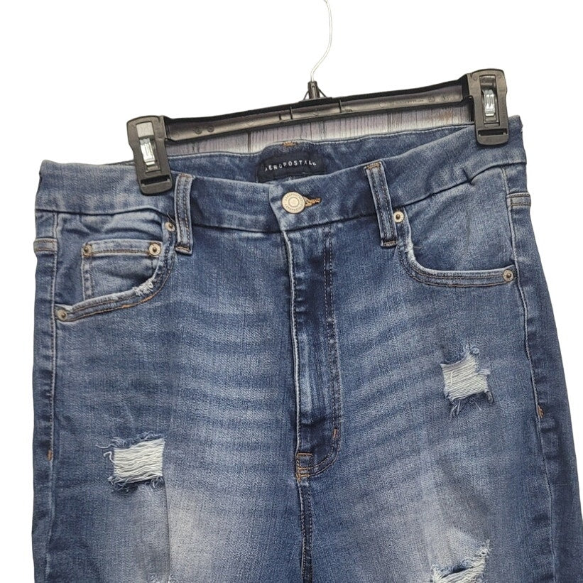 Aeropostale Womens 16 Distressed Super High Rise Curvy Jeggings Jeans