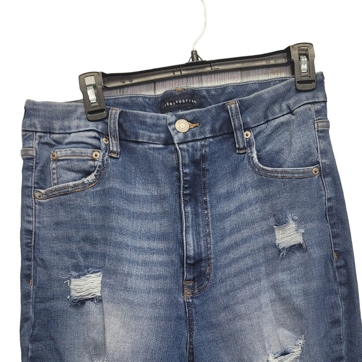 Aeropostale Womens 16 Distressed Super High Rise Curvy Jeggings Jeans