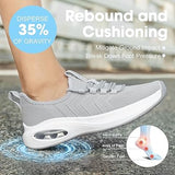 Womens Size 8.5W Wide Gray Lace Up Arch Support Air Cushion Athletic Shoes