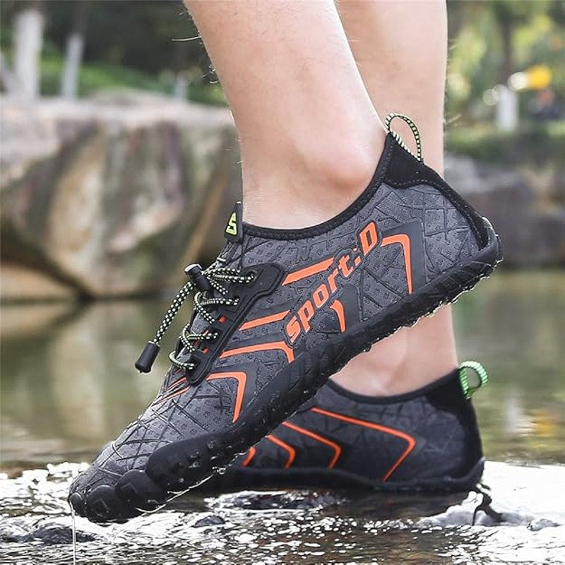 Ubfen Mens 10 Gray Orange Quick Dry Barefoot Boating Fishing Swim Water Shoes