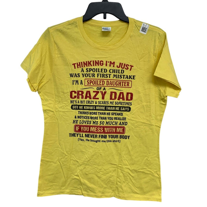 New Port &amp; Co Girls Medium Crazy Dad Daughter Short Sleeve Crew Neck Tee Shirt