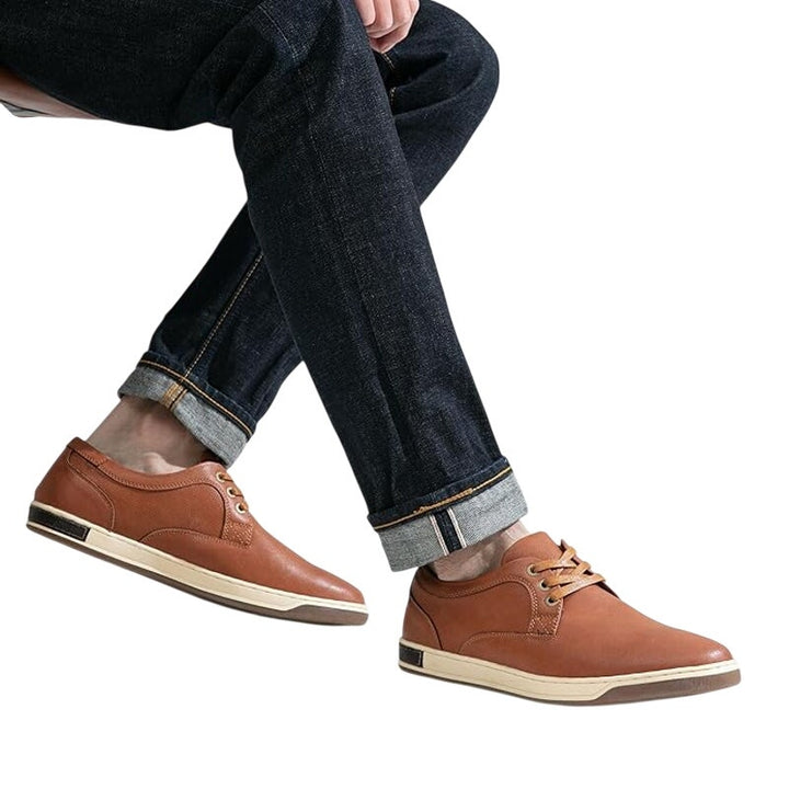 Vostey Mens Size 9  Brown Sneakers Lace Up Closed Round Toe Casual Shoes