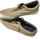Polo Ralph Lauren 14D Felton Tan Canvas Lace Up Sneakers Casual Tennis Shoes