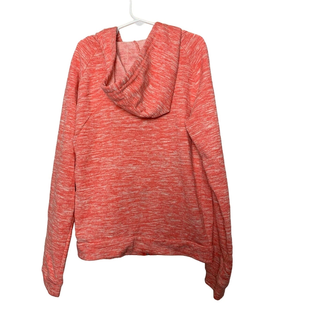 Hand Printed Upcycled Womens Small Cardinal Long Sleeve Full Zip Hoodie Jacket