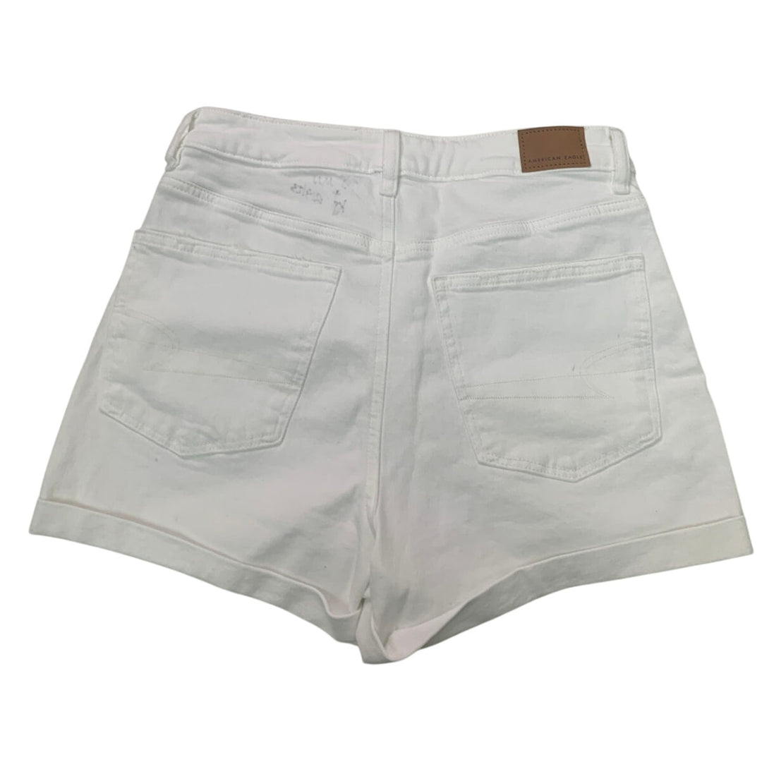 New American Eagle Womens Size 8 White Mom Short Jorts Denim Jean Shorts