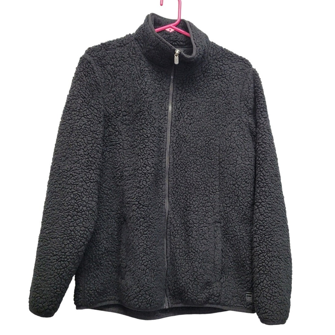 Fila Sport Womens Large 100% Polyester Full Zip Sherpa Jacket W Front Pockets