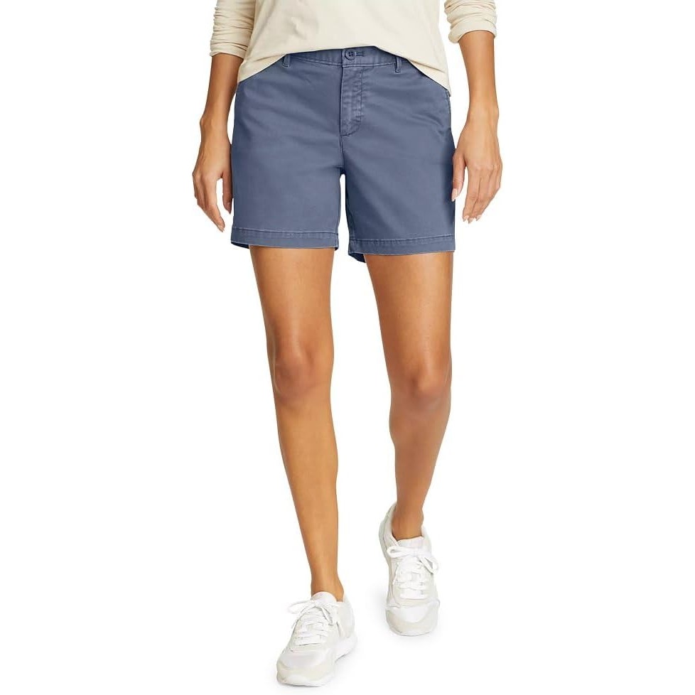 New Eddie Bauer Womens Size 0 Blue Willit Stretch Legend Wash Midrise Shorts