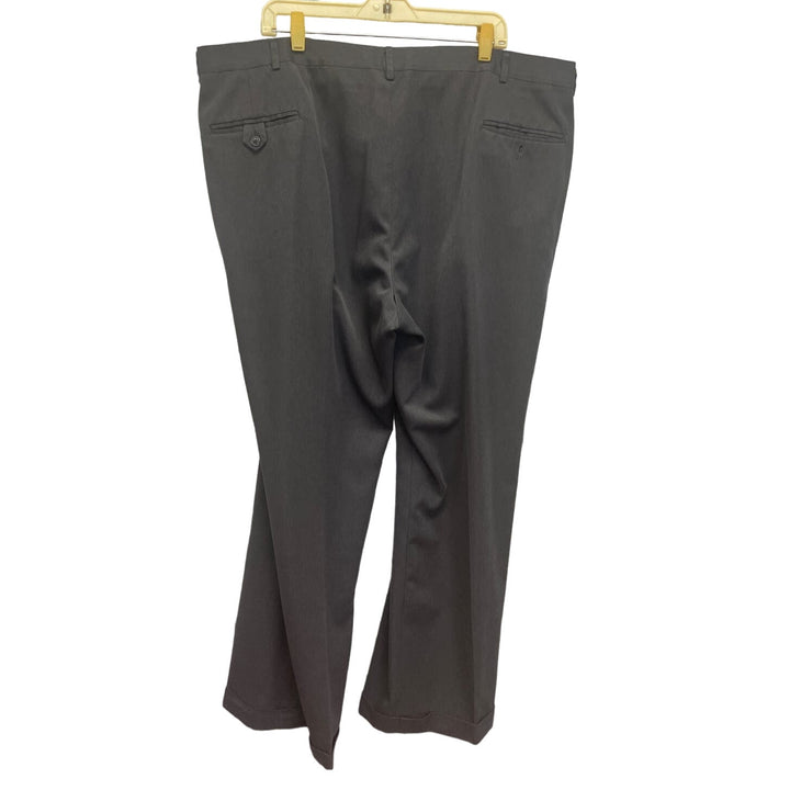 Haggar Collections Mens 44 X 30 Polyester Pleated Front Button Tab Career Pants