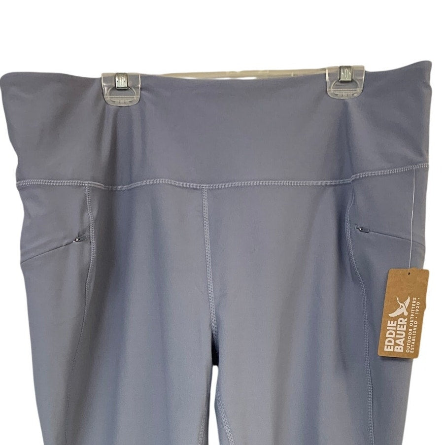 New Eddie Bauer Womens UPF 50+ Blue Trail Tight Hiking High Rise Capri Pants