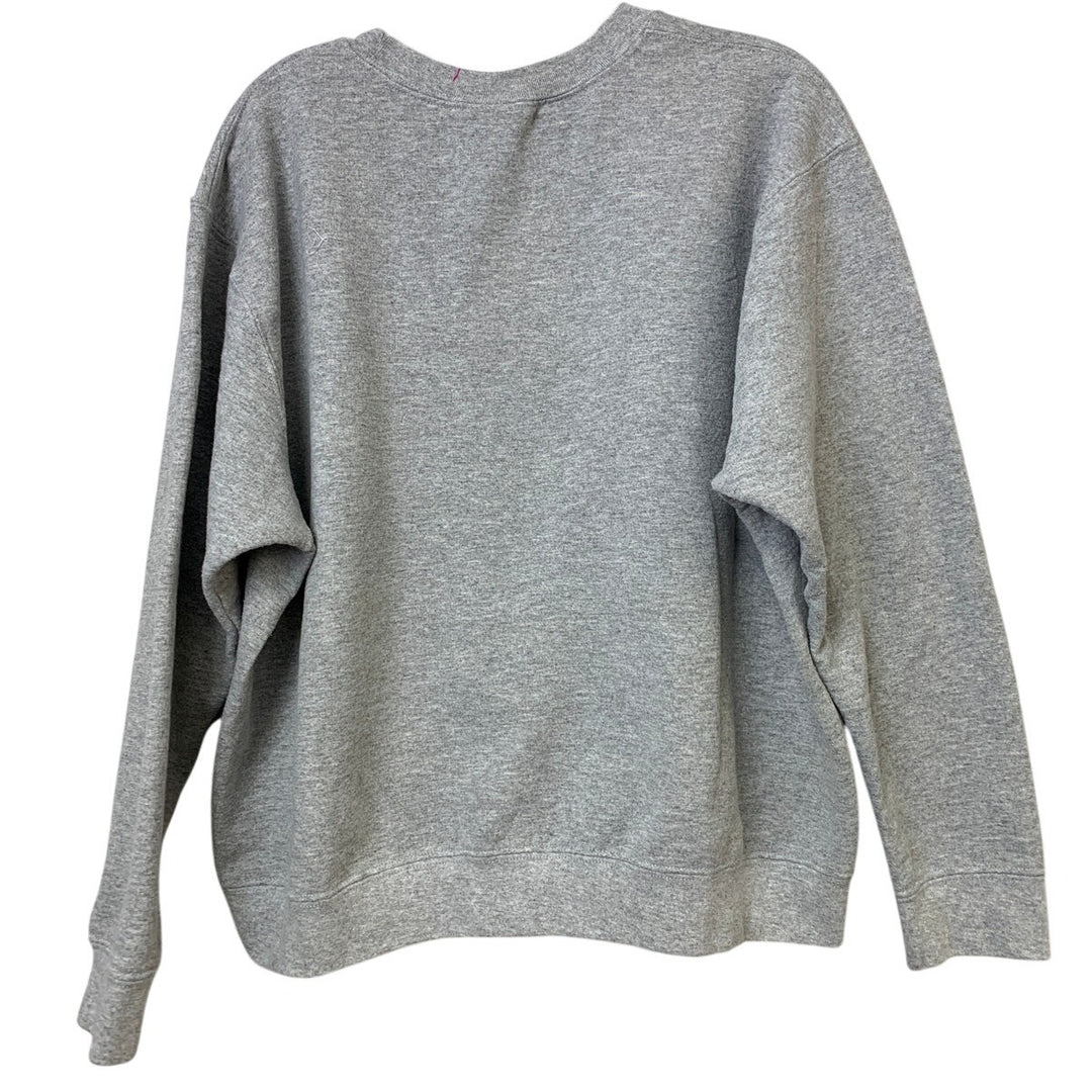 Upcycled Hand Printed Mens Large Gratitude Bible Quote Long Sleeve Sweatshirt