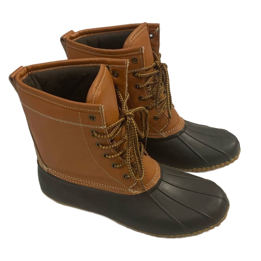 Target Womens Size 10 Steel Shank Partial Leather Lace Up Duck Rain Boots