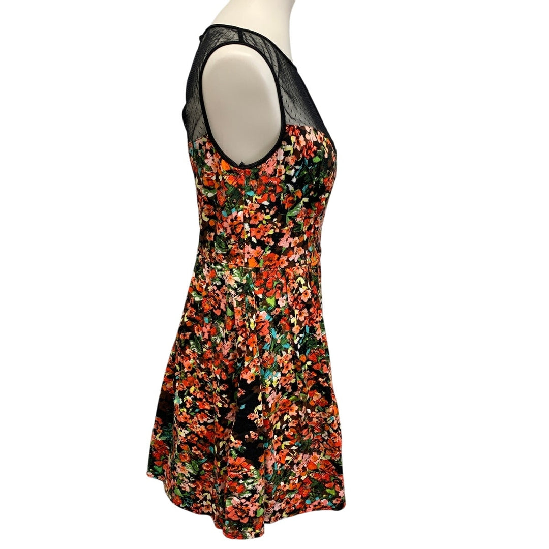 Be Smart Womens Size 10 Illusion Sweetheart Neckline Fit Flare Floral Dress