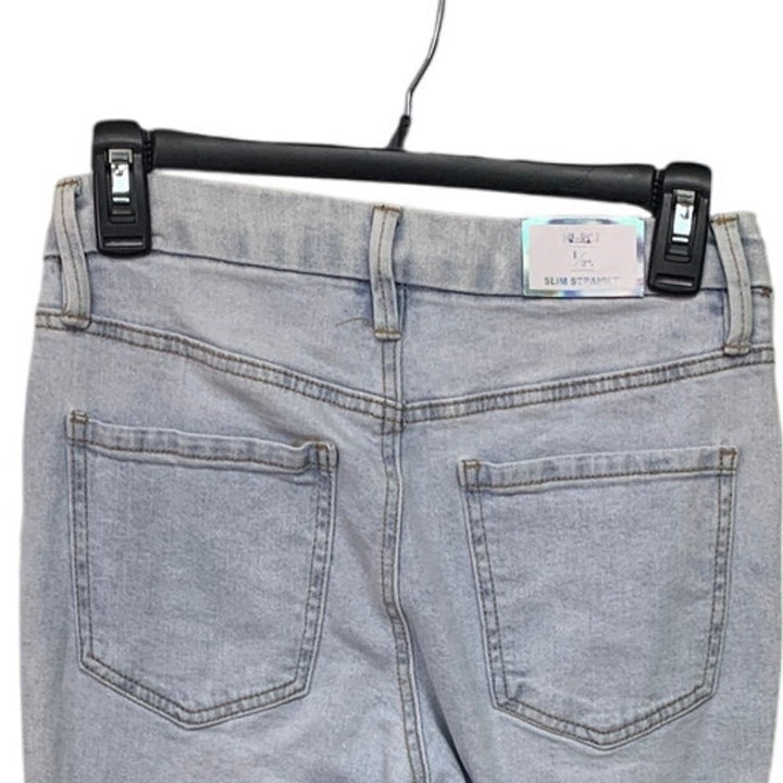 NWT New Tinseltown Juniors Size 1 High Rise Slim Straight Denim Blue Jeans