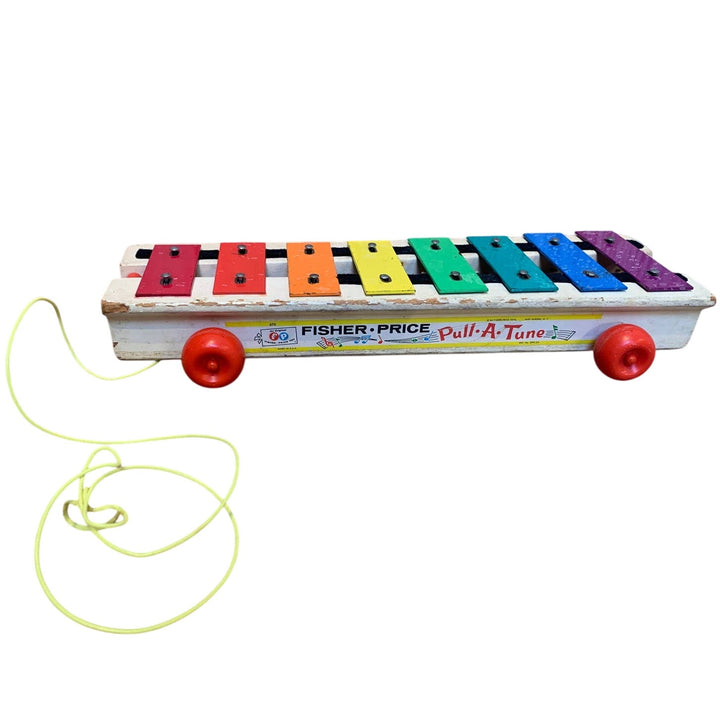 Vintage 1964 Fisher Price Pull A Tune Xylophone Wooden Musical Instrument Toy