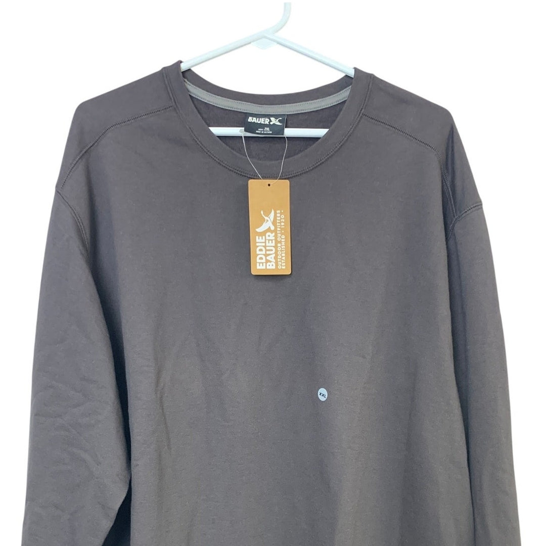 New Eddie Bauer Mens XXL Purple Camp Fleece Crewneck Pullover Sweatshirt