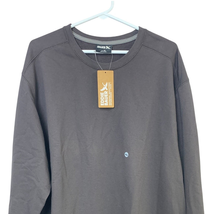 New Eddie Bauer Mens XXL Purple Camp Fleece Crewneck Pullover Sweatshirt