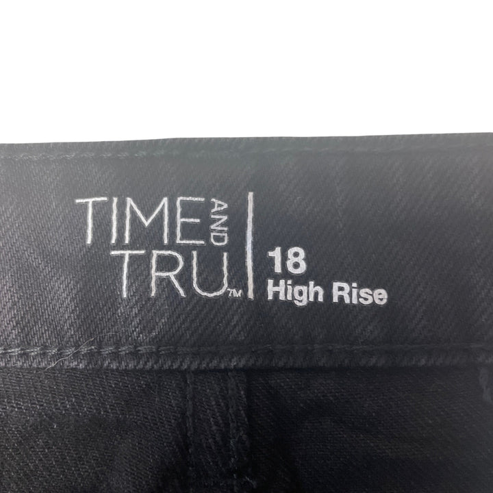 Time &amp; Tru Womens Size 18 High Rise Black Stretch Cotton Blend Denim Jeans