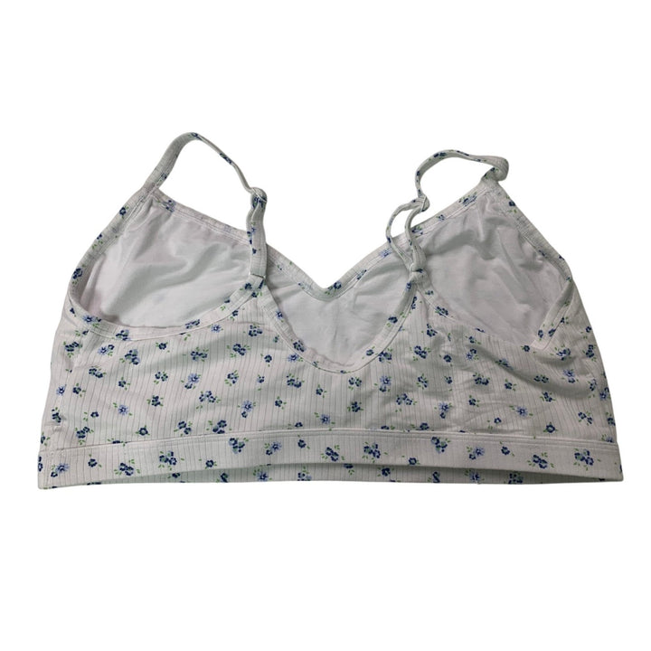 New Aerie Womens XXL Floral Textured Stripe Thin Adjustable Strap Bralette Bra