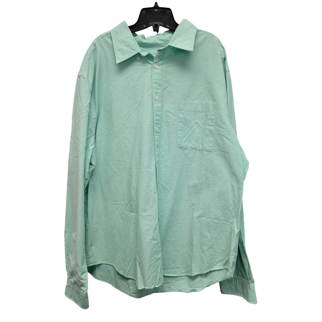 Merona Mens XXL 100% Cotton Long Sleeve Button Down Shirt w Front Pocket