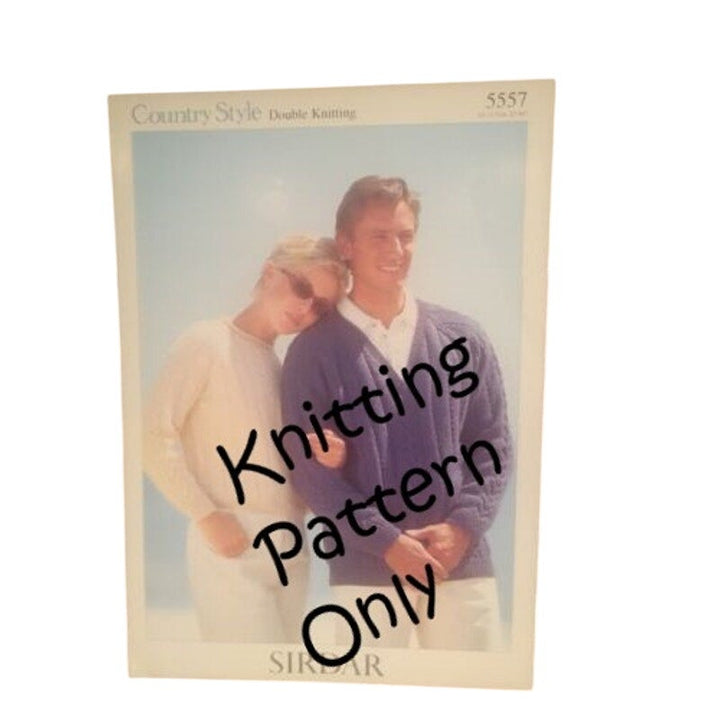 New Sirdar 5557 Country Style His Hers Double Knitting Pullover Sweater Pattern