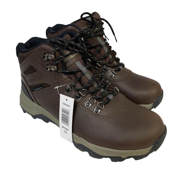Khombu Mens Size 12 Brown Kenny Boots Lace Up Round Toe Waterproof Hiker Shoes