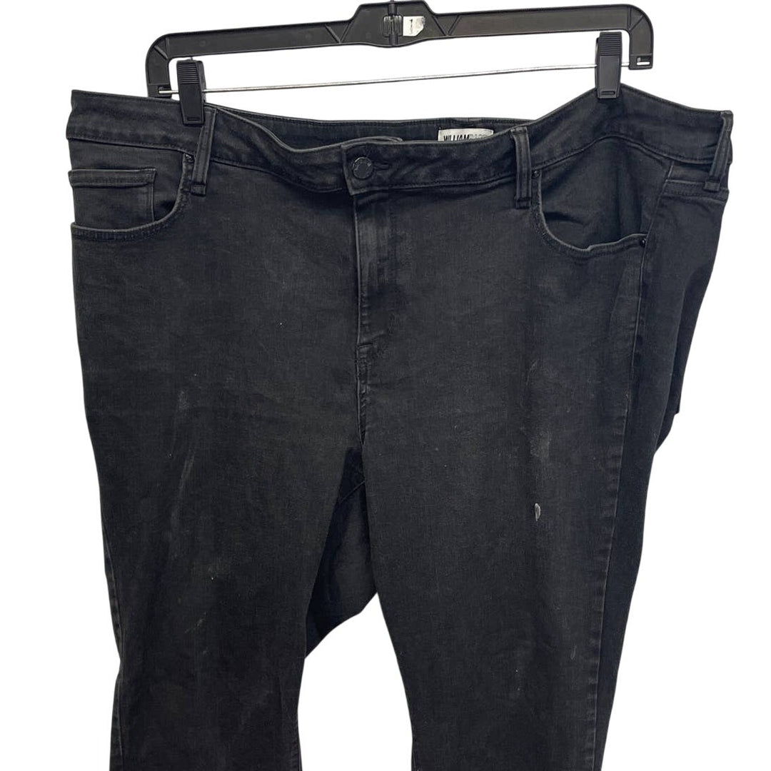 William Rast Womens Plus Size 24W Black Tapered Leg Stretch Cotton Denim Jeans