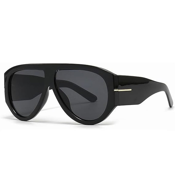 New Osagama Womens Black Trendy Retro Oversized Aviator Sunglasses
