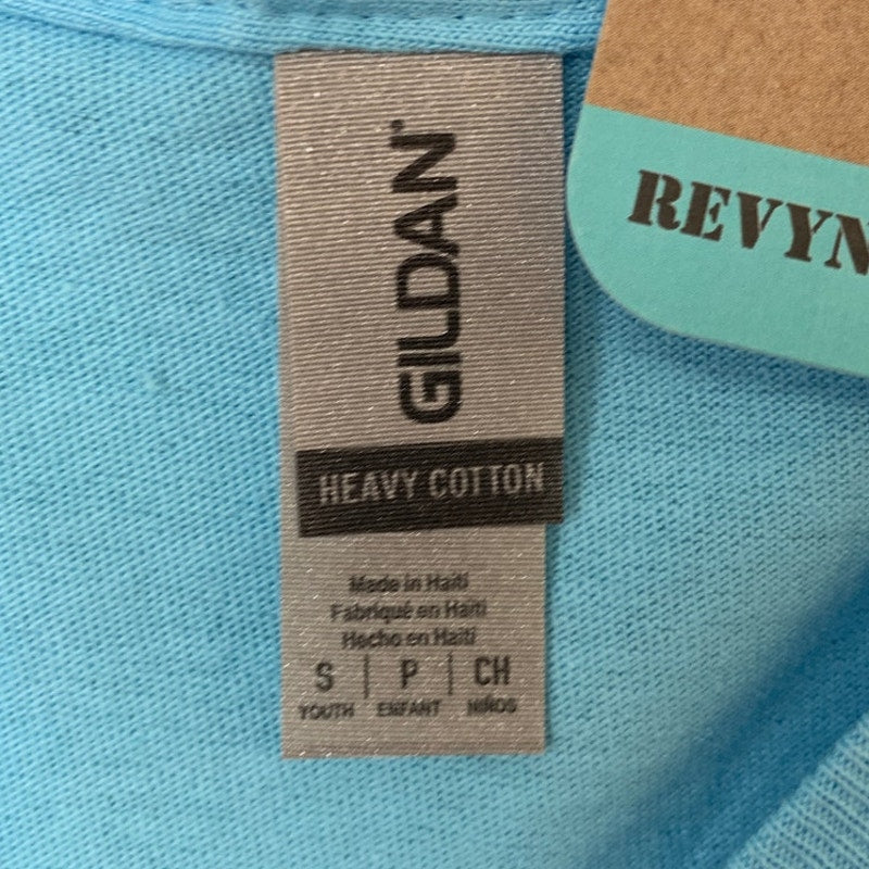 Gildan Youth Small Upcycled “Save Planet Earth” Hand-Printed Tee