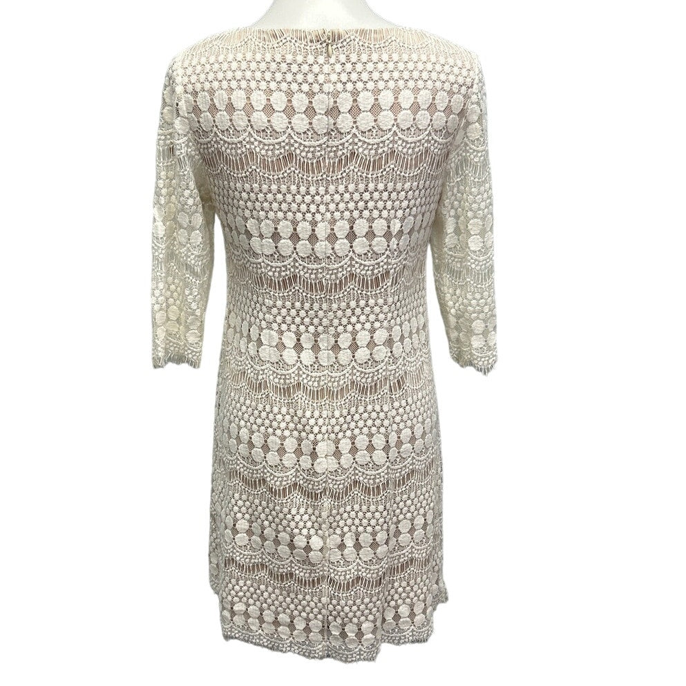 Jessica Howard Size 8 3/4 Sleeve Lacy Overlay Fully Lined Body Con Dress