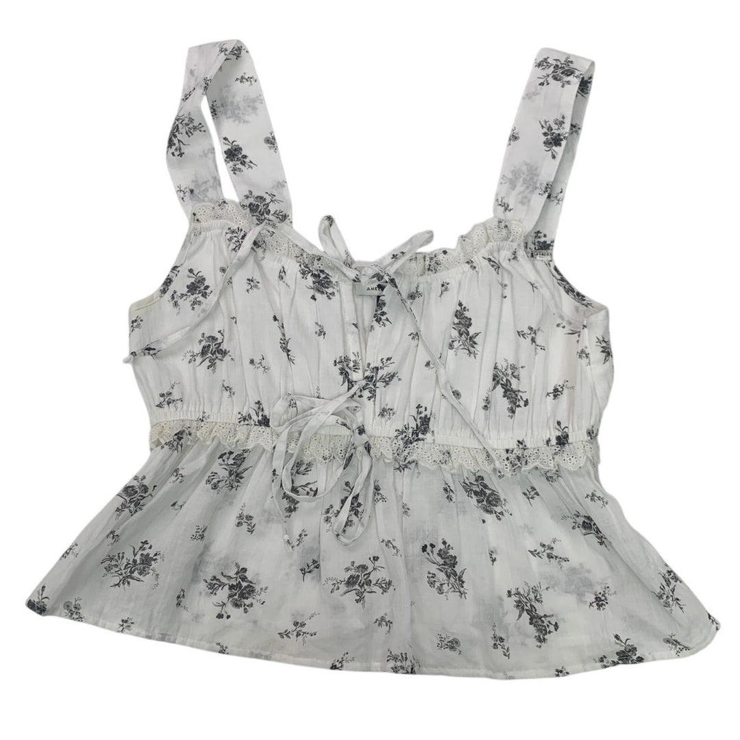 New American Eagle Womens Medium Open Tie Front Sleeveless Halter Tank Top