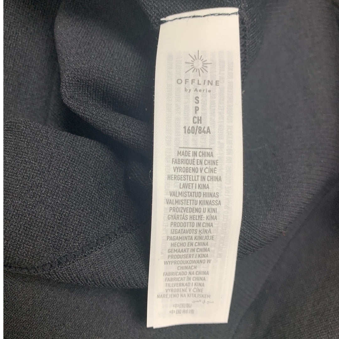 New OFFLINE By Aerie Womens Small Black Sidewalk Seamless Cropped T-Shirt Tee