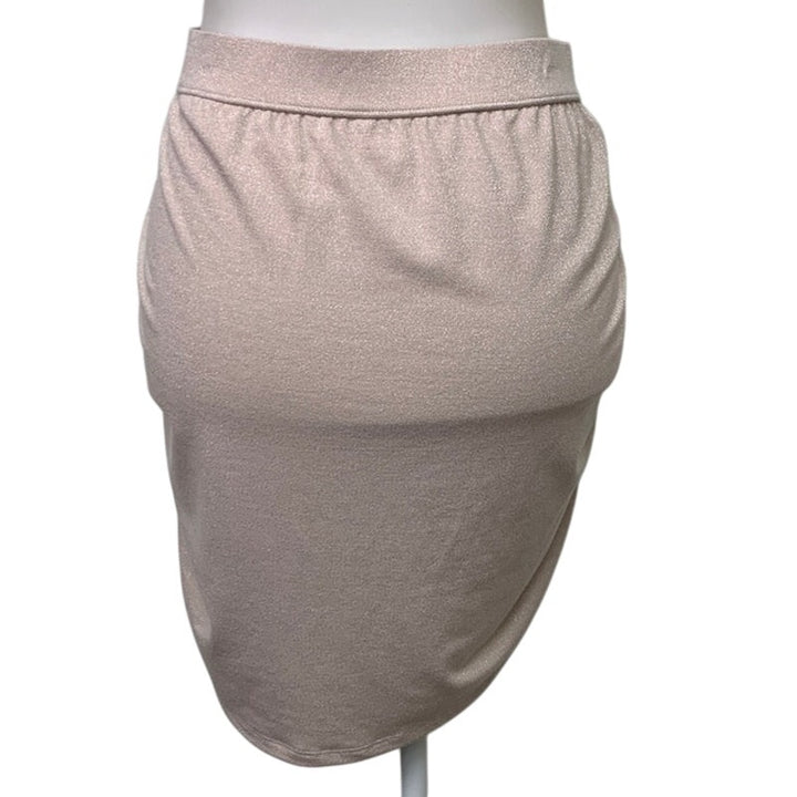 New American Eagle Womens Small Champagne Glittery Ruched BodyCon Mini Skirt