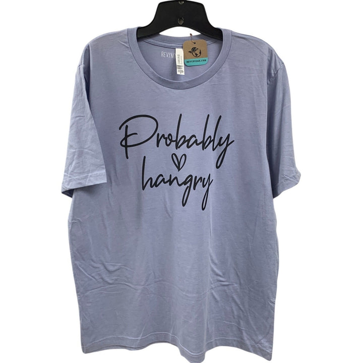 New Hand Printed Womens 4XL Probably Hangry Heart Short Sleeve Tee Shirt