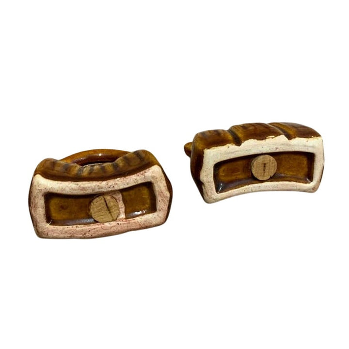Vintage Ceramic Cowboy Saddlebag Suitcase Handbag Purse Salt Pepper Shakers Set