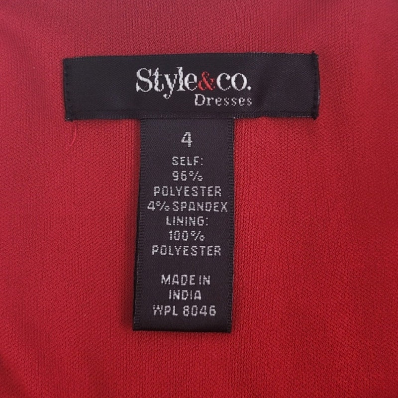 Style &amp; Co Womens 4 PolySpandex Cold Shoulder Half Sleeve Blouson Dress