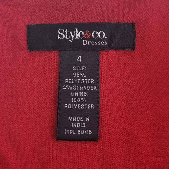 Style &amp; Co Womens 4 PolySpandex Cold Shoulder Half Sleeve Blouson Dress