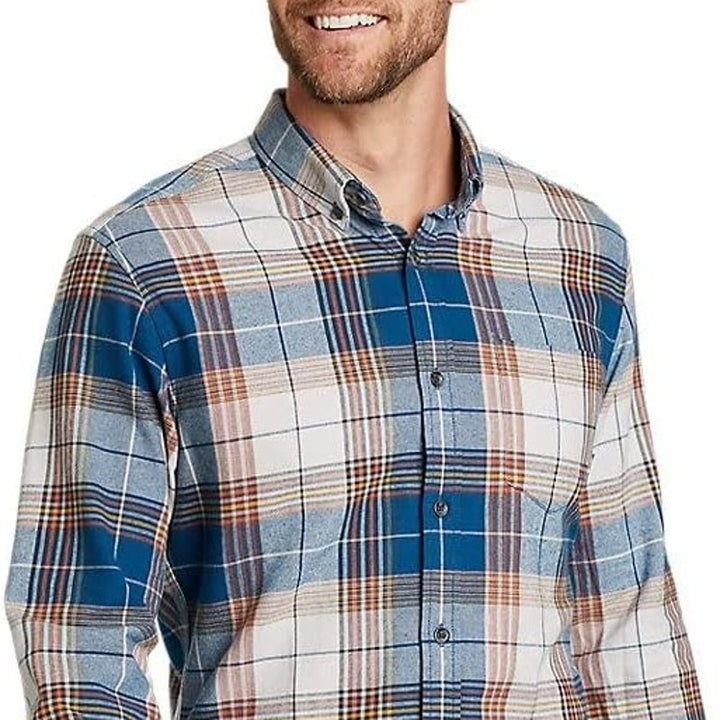New Eddie Bauer Mens Blue Plaid Eddie&