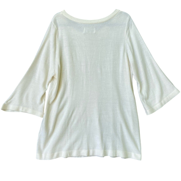 NWT New Avenue Womens Size 22/24 Cream 100% Acrylic Long Sleeve Sweater