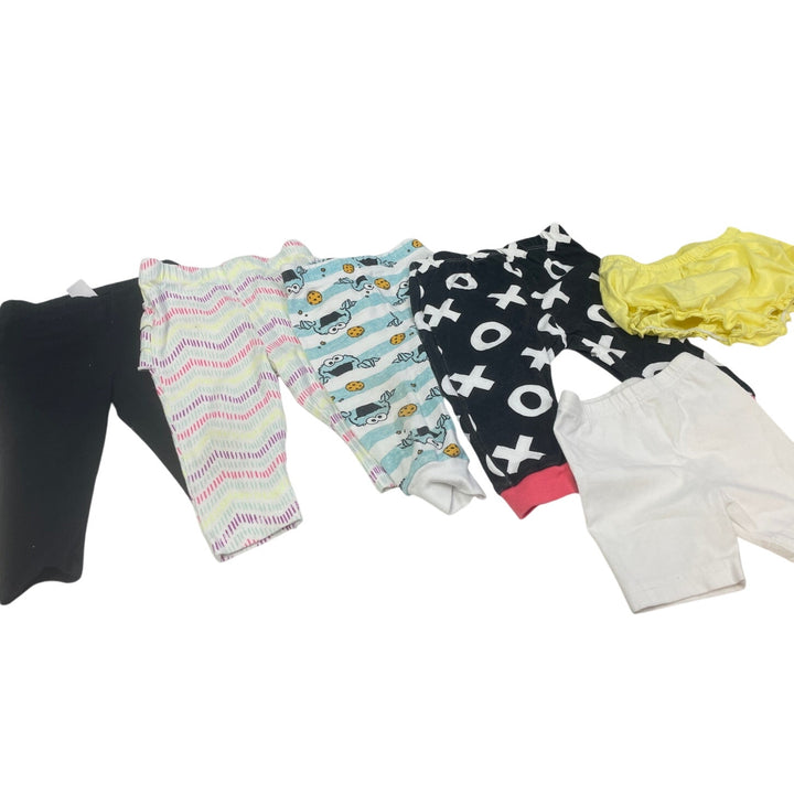 Lot of 6 Baby Girls 6-9 Mos Child of Mine Carters Cat &amp; Jack PJ Bottoms Pants