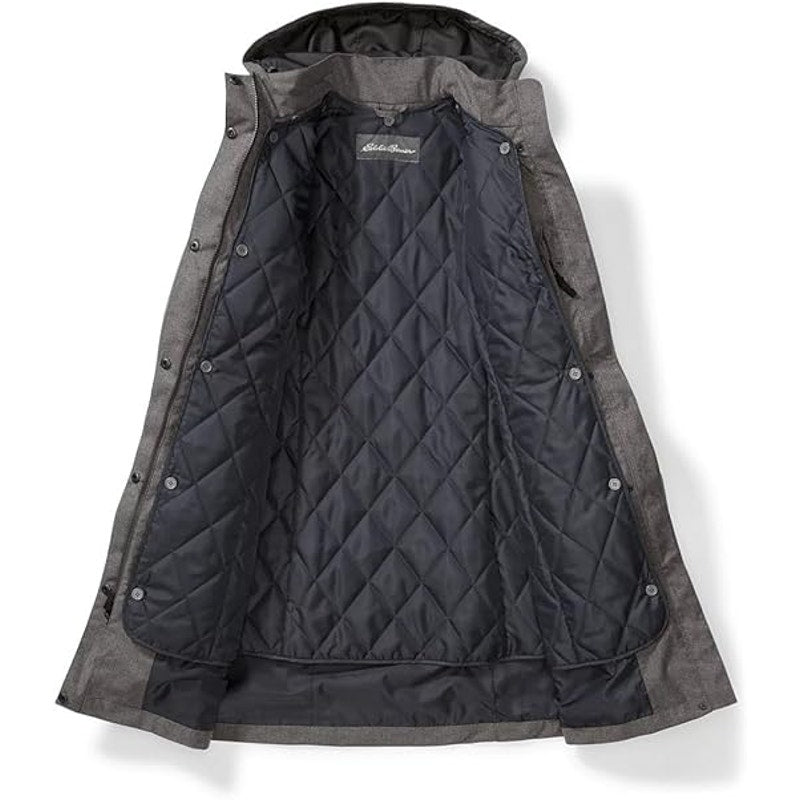 New Eddie Bauer Womens XS Gray Girl on the Go Insulated Waterproof Trench Coat