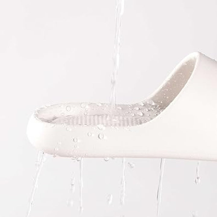 New Getoeu Womens Size 6 White PU Slip On Anti Slip Open Toe Shower Sandal Shoes