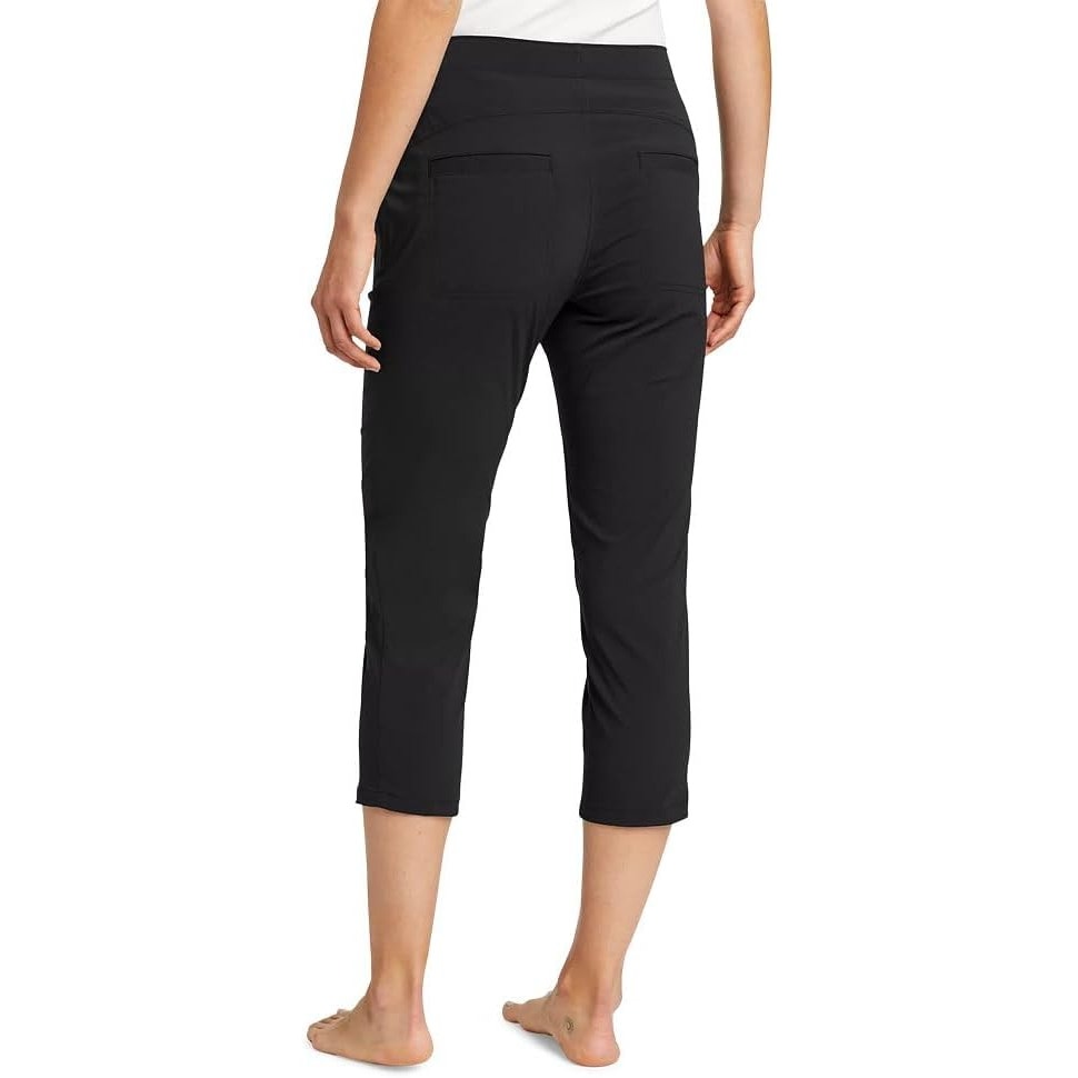 New Eddie Bauer Womens Size 2 Petite 2P Black Horizon High-Rise Cropped Pants