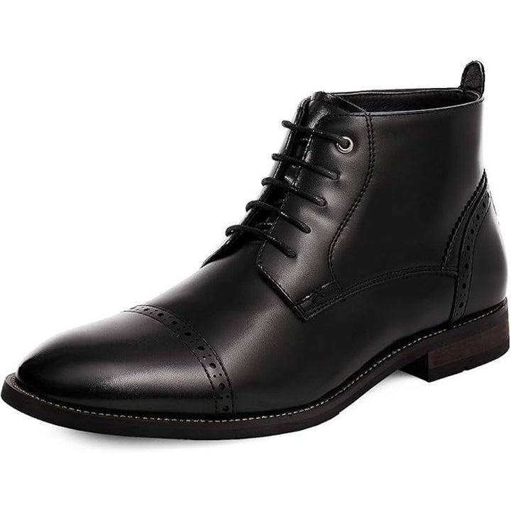 Bruno Marc Mens Size 10.5 Black Dressy Lace Up Low Heel Ankle Boots Formal Shoes