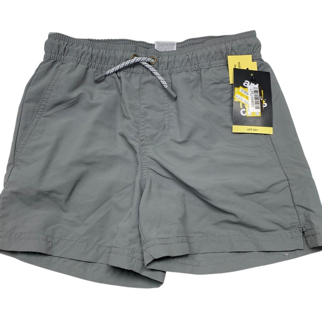 2 New Art Class Boys Medium Green Gray Drawstring Waist UPF 50+ Swim Trunks