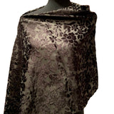Handmade Upcycled Black Floral Flocked Lightweight Shimmery Flowers Poncho