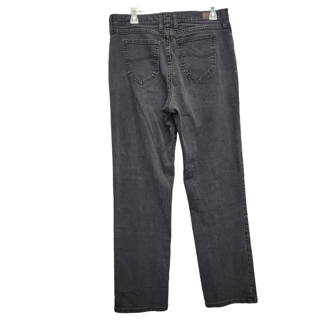 Lee Womens 12 Stretch Cotton Long Relaxed Fit Straight Leg Denim Jeans w Pockets