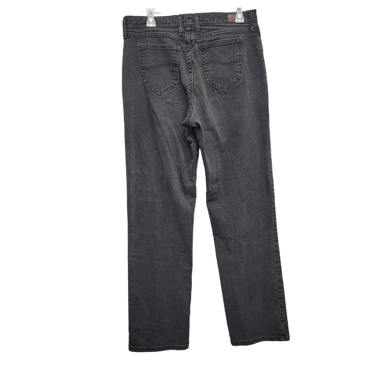 Lee Womens 12 Stretch Cotton Long Relaxed Fit Straight Leg Denim Jeans w Pockets